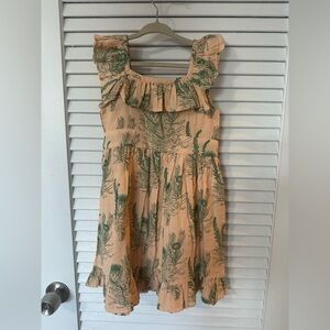 Kate Quinn Peach and Green Floral Dress